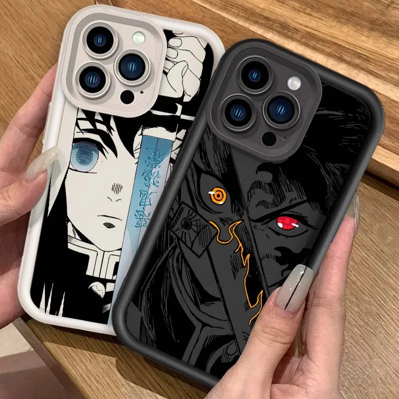 Demon Slayer Monotone Anime iPhone Case