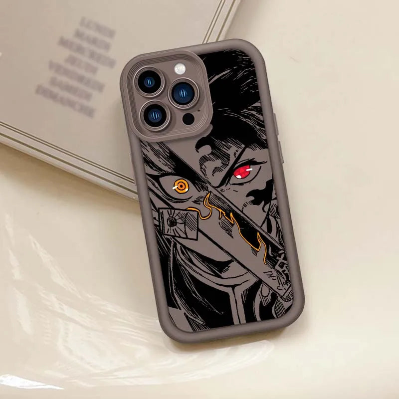 Demon Slayer Monotone Anime iPhone Case