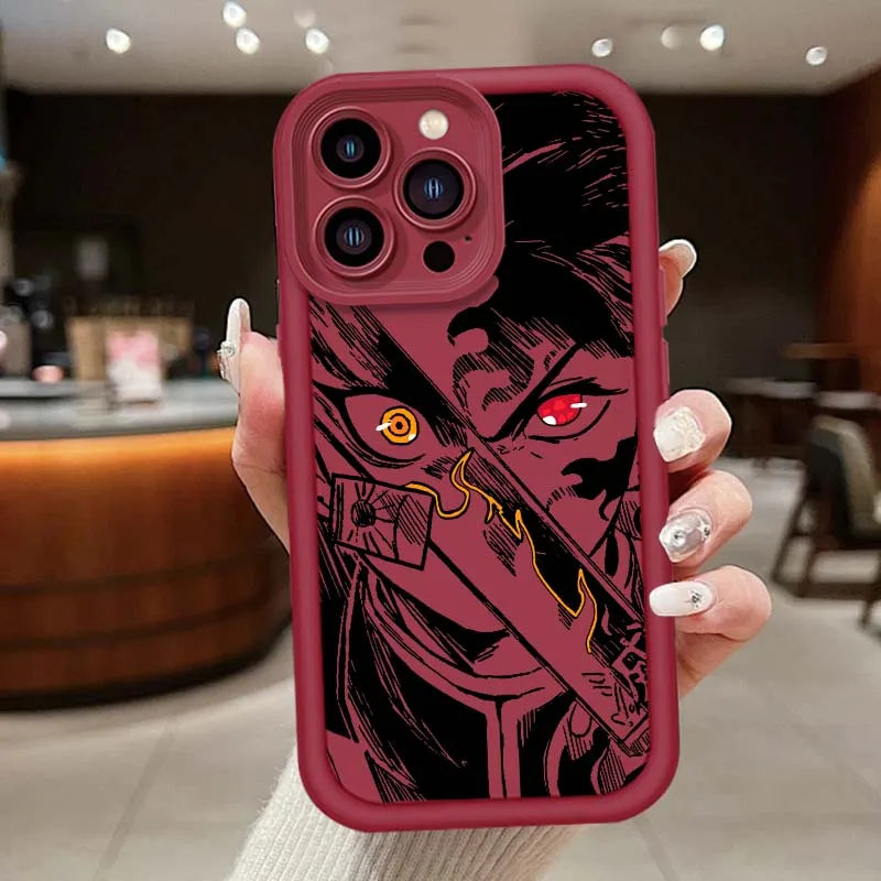 Demon Slayer Monotone Anime iPhone Case