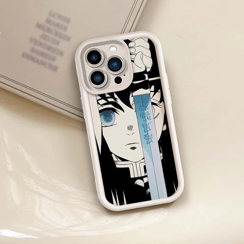 Demon Slayer Monotone Anime iPhone Case