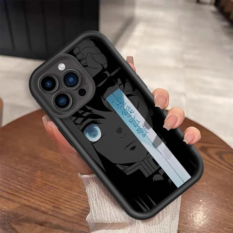 Demon Slayer Monotone Anime iPhone Case