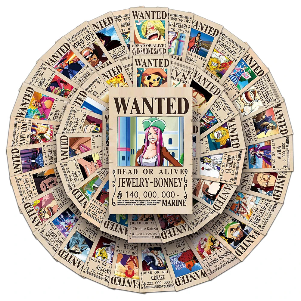 One Piece Wanted Stickers