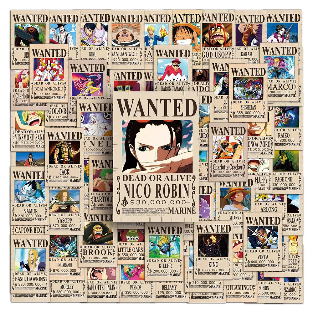 One Piece Wanted Stickers
