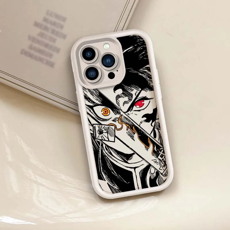Demon Slayer Monotone Anime iPhone Case