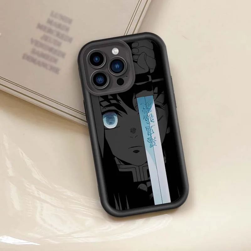 Demon Slayer Monotone Anime iPhone Case