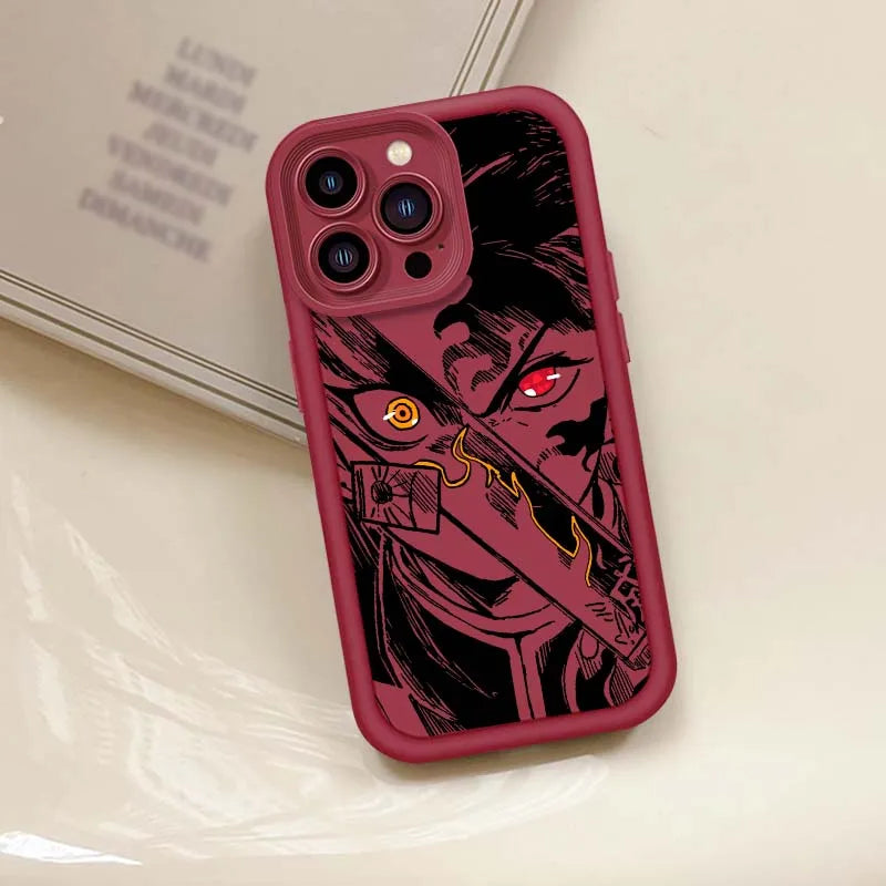 Demon Slayer Monotone Anime iPhone Case