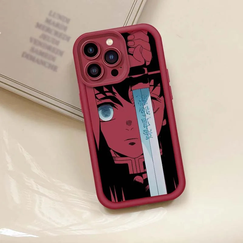 Demon Slayer Monotone Anime iPhone Case